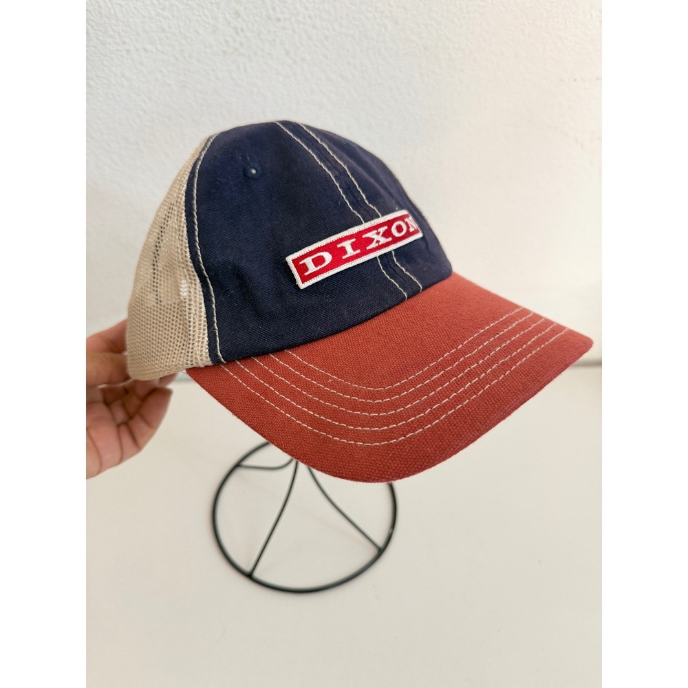 Fahrenheit Headwear Dixon Trucker Hat Navy Tan Red Snapback Mesh Cap Style 616
